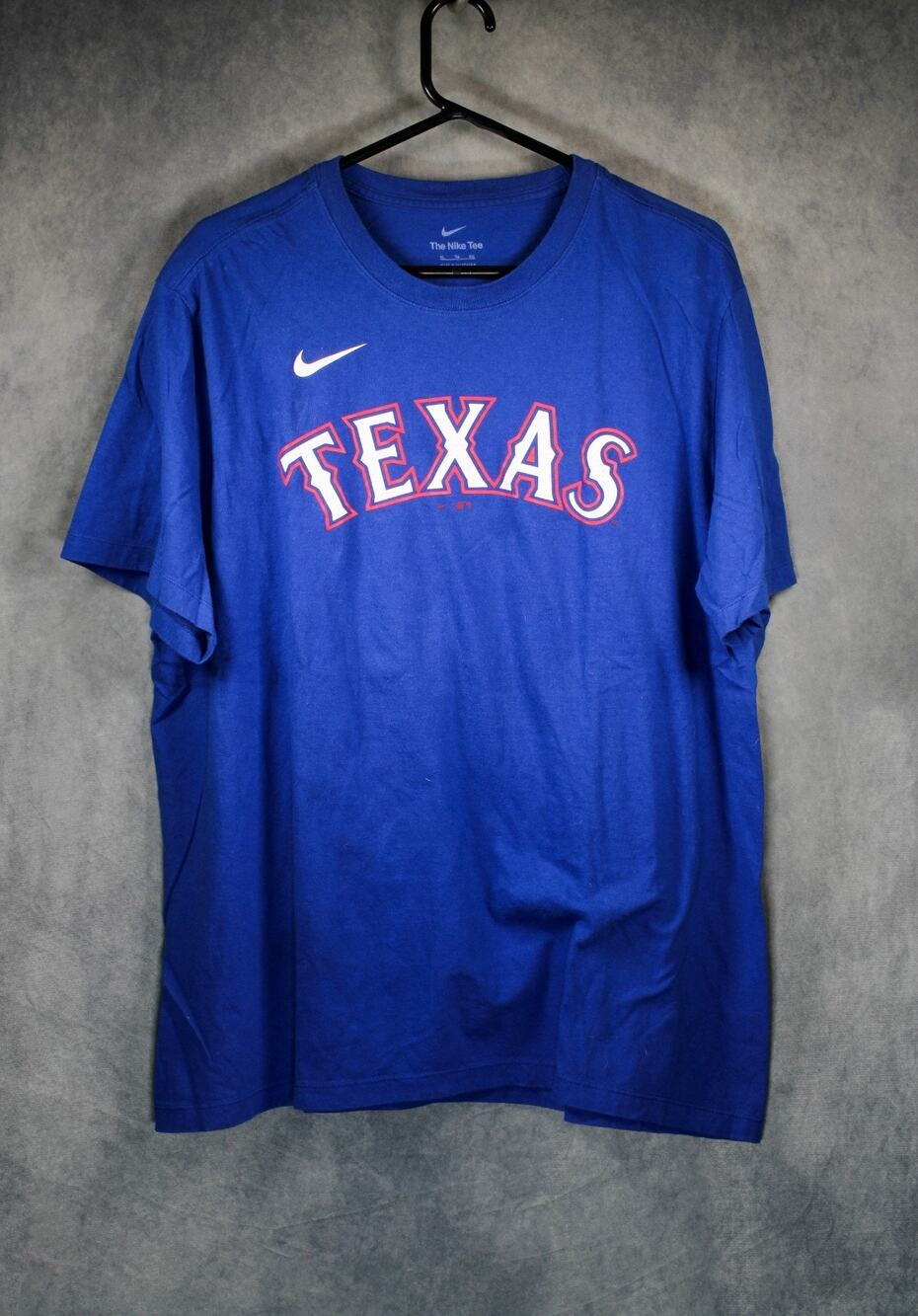 Nike Texas Rangers Wyatt Langford #36 Blue T-Shirt Mens XL MLB Baseball Tee